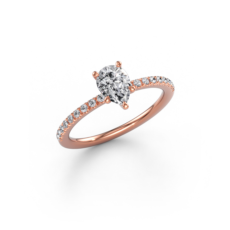 Immagine di Anello di fidanzamento Crystal PER 2 585 oro rosa Diamante lab grown 0.83 crt