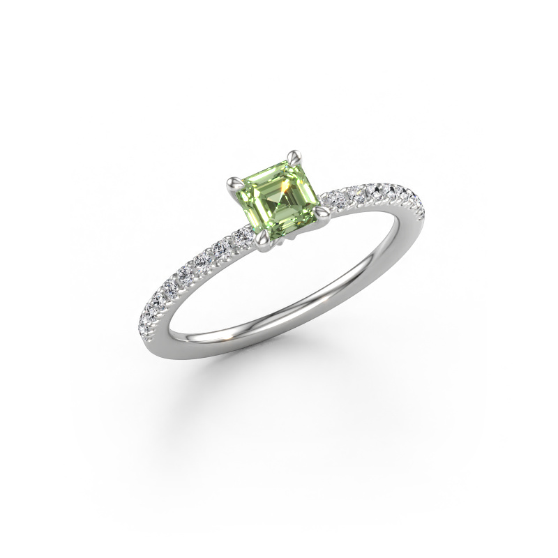 Afbeelding van Verlovingsring Crystal ASSC 2 950 platina Groene lab grown diamant 4.5 mm