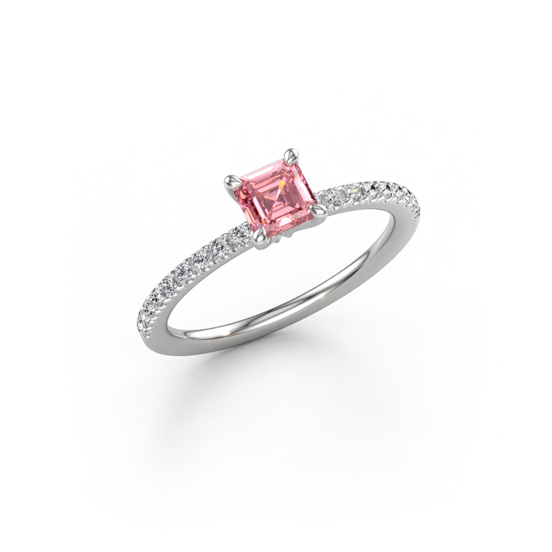 Afbeelding van Verlovingsring Crystal ASSC 2 950 platina Roze lab grown diamant 4.5 mm