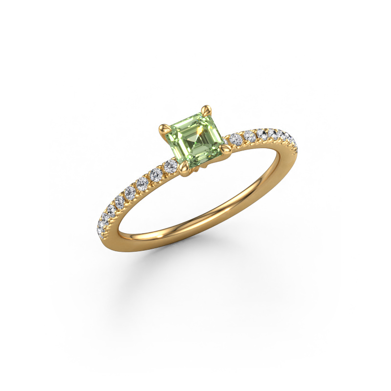 Image of Engagement ring Crystal ASSC 2 585 gold Green lab grown diamond 4.5 mm