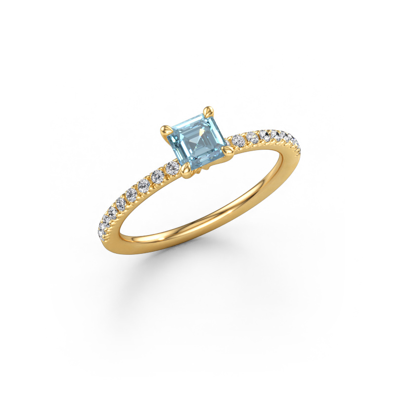 Image of Engagement ring Crystal ASSC 2 585 gold Blue lab grown diamond 4.5 mm