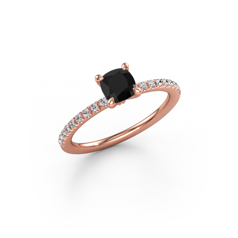 Immagine di Anello di fidanzamento Crystal CUS 2 585 oro rosa Diamante nero 0.880 crt