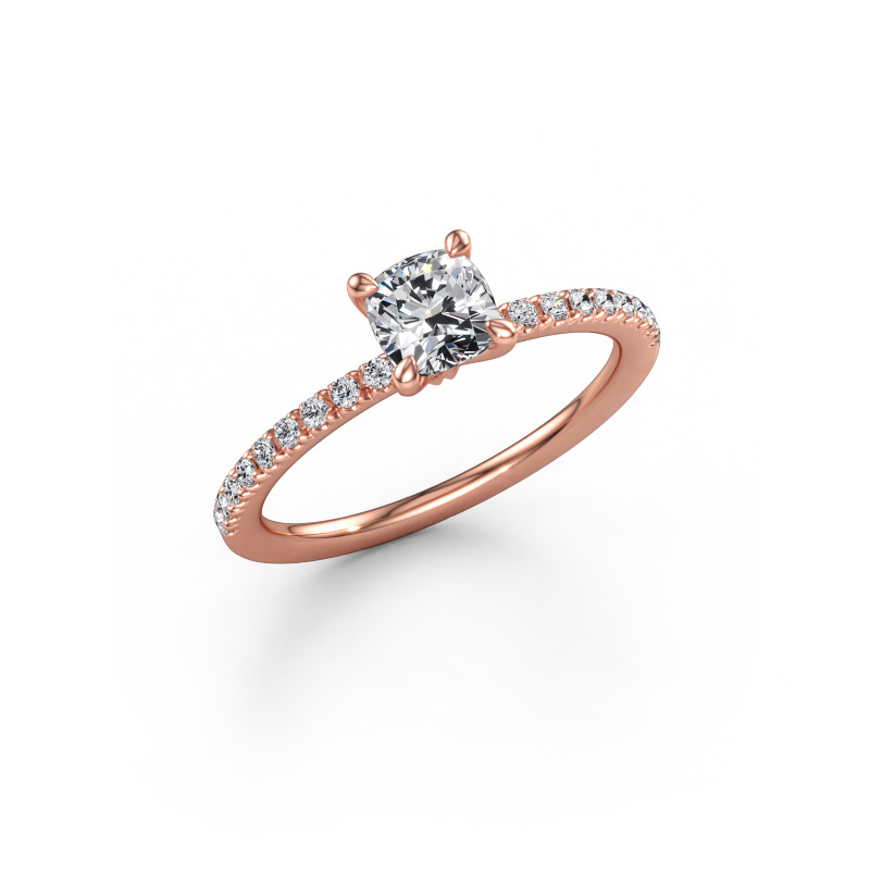 Immagine di Anello di fidanzamento Crystal CUS 2 585 oro rosa Diamante a tua scelta 5 mm