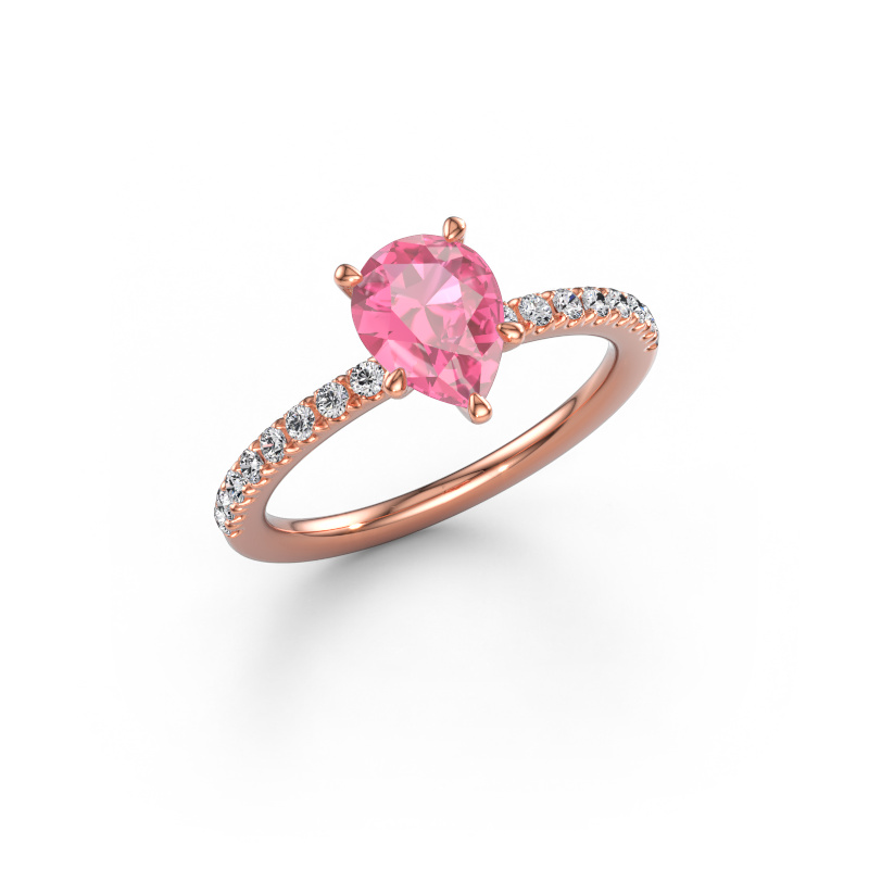 Immagine di Anello di fidanzamento Crystal PER 2 585 oro rosa Zaffiro rosa 8x6 mm