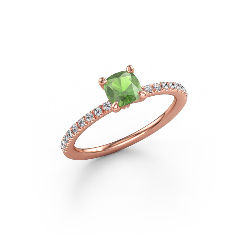 Immagine di Anello di fidanzamento Crystal CUS 2 585 oro rosa Tormalina verde 5 mm