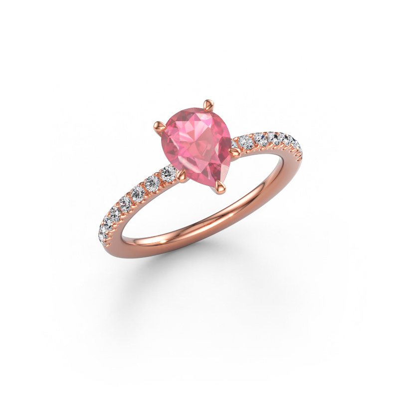 Immagine di Anello di fidanzamento Crystal PER 2 585 oro rosa Tormalina rosa 8x6 mm