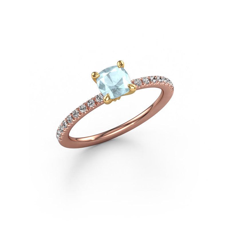 Image de Bague de fiançailles Crystal CUS 2 585 or rose Aigue-marine 5 mm