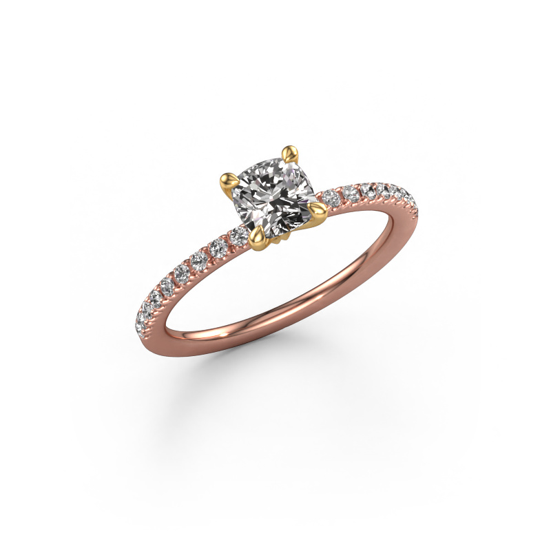 Image of Engagement ring Crystal CUS 2 585 rose gold Custom diamond 5 mm