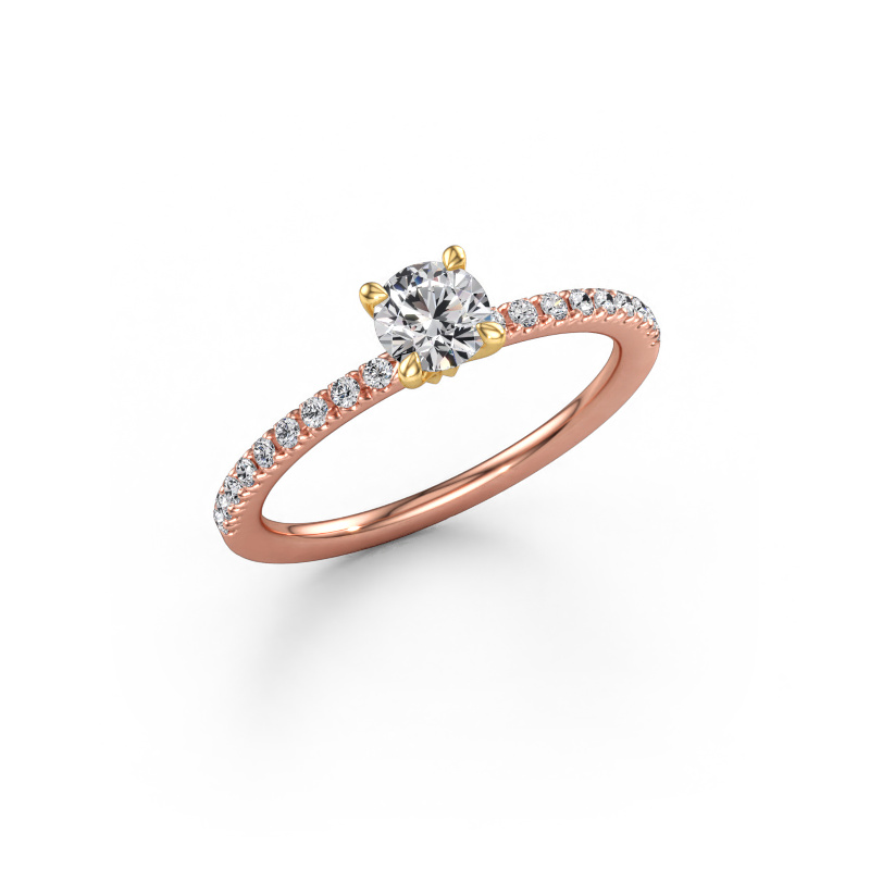 Afbeelding van Verlovingsring Crystal RND 2 585 rosé goud Diamant 0.58 crt