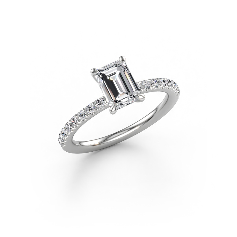 Immagine di Anello di fidanzamento Crystal EME 2 950 platino Diamante lab grown 1.39 crt