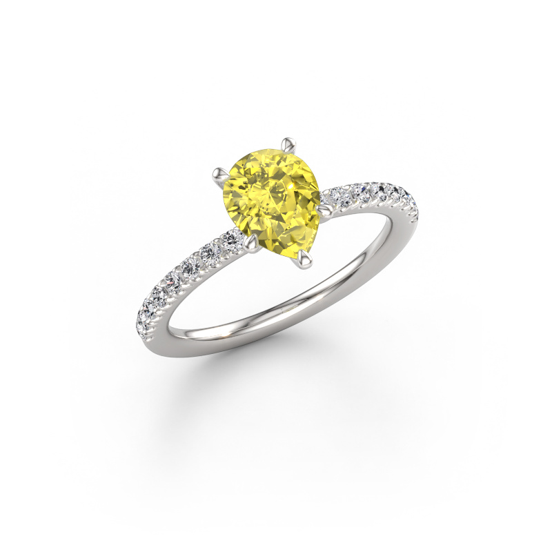 Immagine di Anello di fidanzamento Crystal PER 2 950 platino Diamante lab grown giallo 8x6 mm