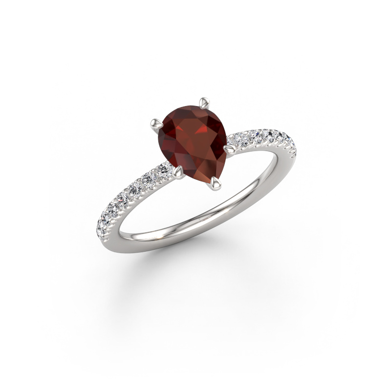 Bild von Verlobungsring Crystal PER 2 950 Platin Granat 8x6 mm