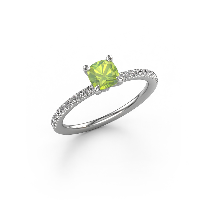 Image of Engagement ring Crystal CUS 2 950 platinum Peridot 5 mm
