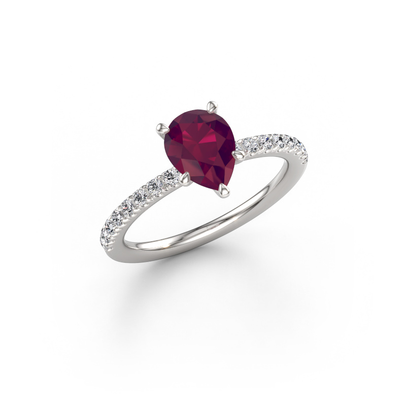 Immagine di Anello di fidanzamento Crystal PER 2 950 platino Rodolite 8x6 mm