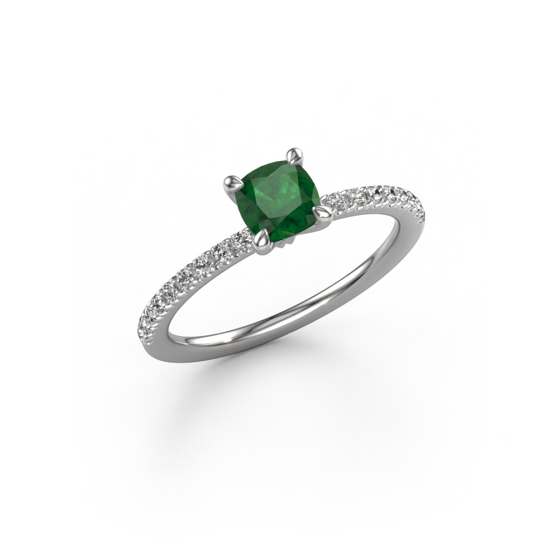 Image of Engagement ring Crystal CUS 2 950 platinum Emerald 5 mm