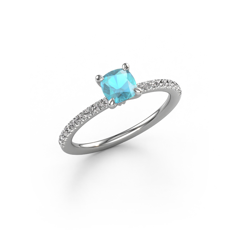 Image de Bague de fiançailles Crystal CUS 2 950 platine Topaze bleue 5 mm
