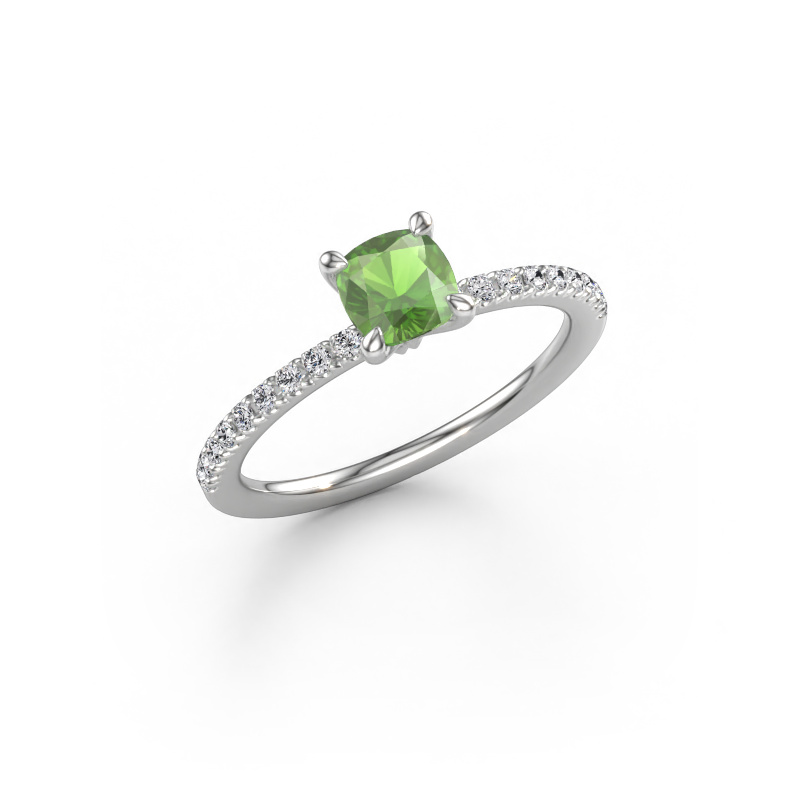 Afbeelding van Verlovingsring Crystal CUS 2 950 platina Toermalijn groen 5 mm