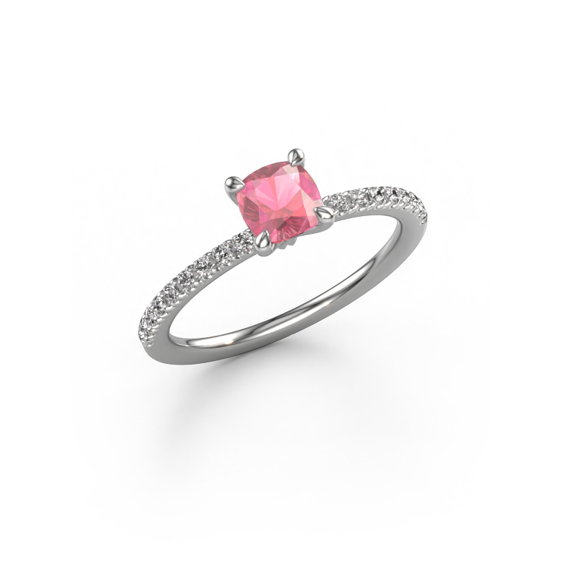 Image of Engagement ring Crystal CUS 2 950 platinum Tourmaline pink 5 mm