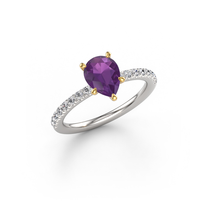 Bild von Verlobungsring Crystal PER 2 585 Weißgold Amethyst 8x6 mm