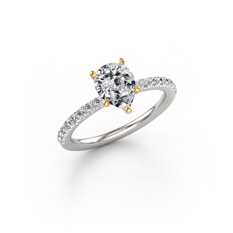 Image de Bague de fiançailles Crystal PER 2 585 or blanc Zircone 8x6 mm