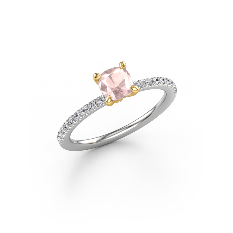 Afbeelding van Verlovingsring Crystal CUS 2 585 witgoud Morganiet champagne 5 mm