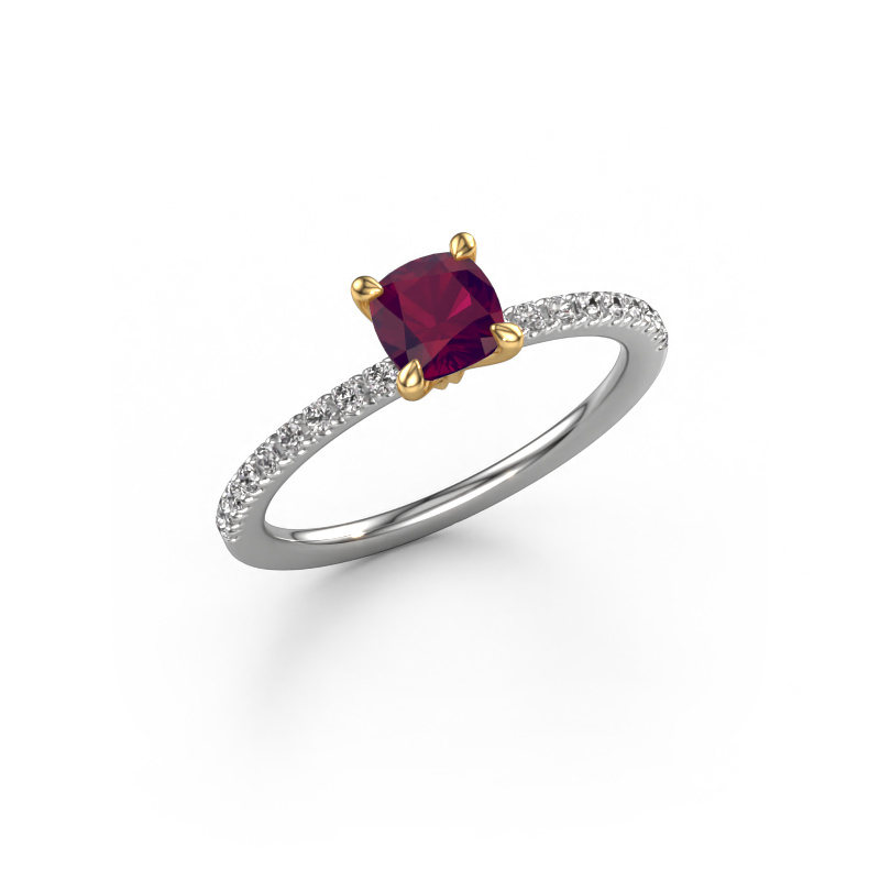 Bild von Verlobungsring Crystal CUS 2 585 Weißgold Rhodolit 5 mm