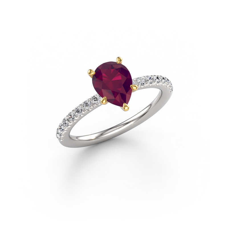 Bild von Verlobungsring Crystal PER 2 585 Weißgold Rhodolit 8x6 mm