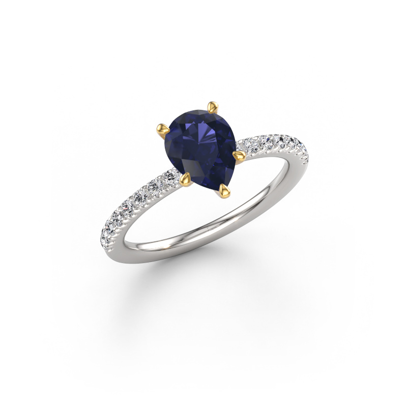 Bild von Verlobungsring Crystal PER 2 585 Weißgold Saphir 8x6 mm