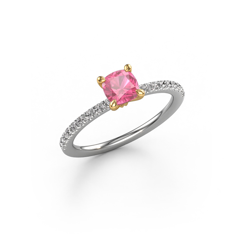 Afbeelding van Verlovingsring Crystal CUS 2 585 witgoud Roze saffier 5 mm