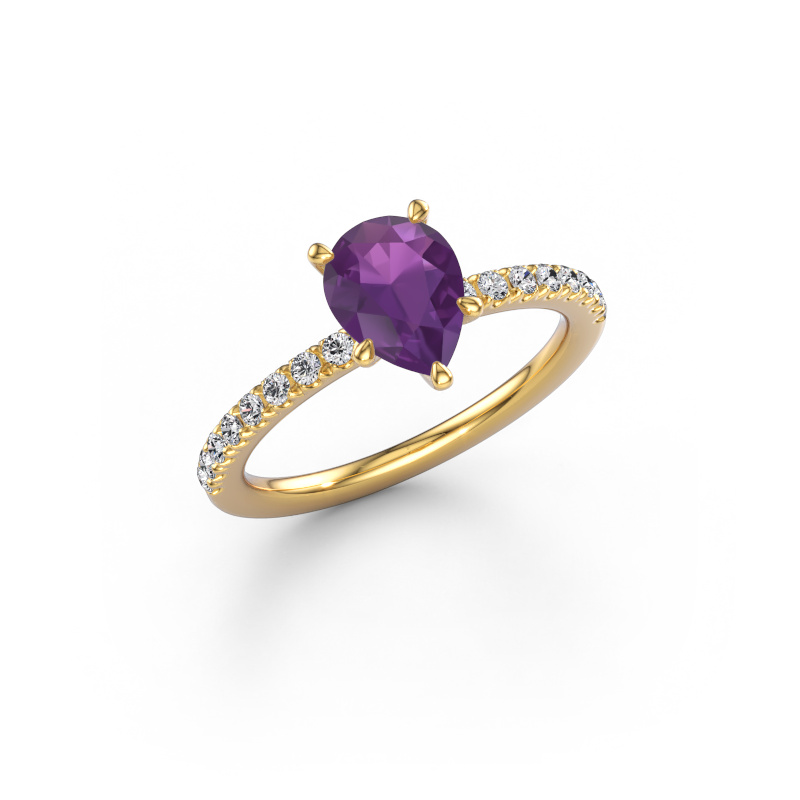 Bild von Verlobungsring Crystal PER 2 585 Gold Amethyst 8x6 mm