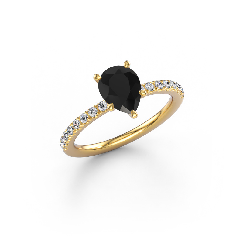 Image of Engagement ring Crystal PER 2 585 gold Black diamond 1.49 crt