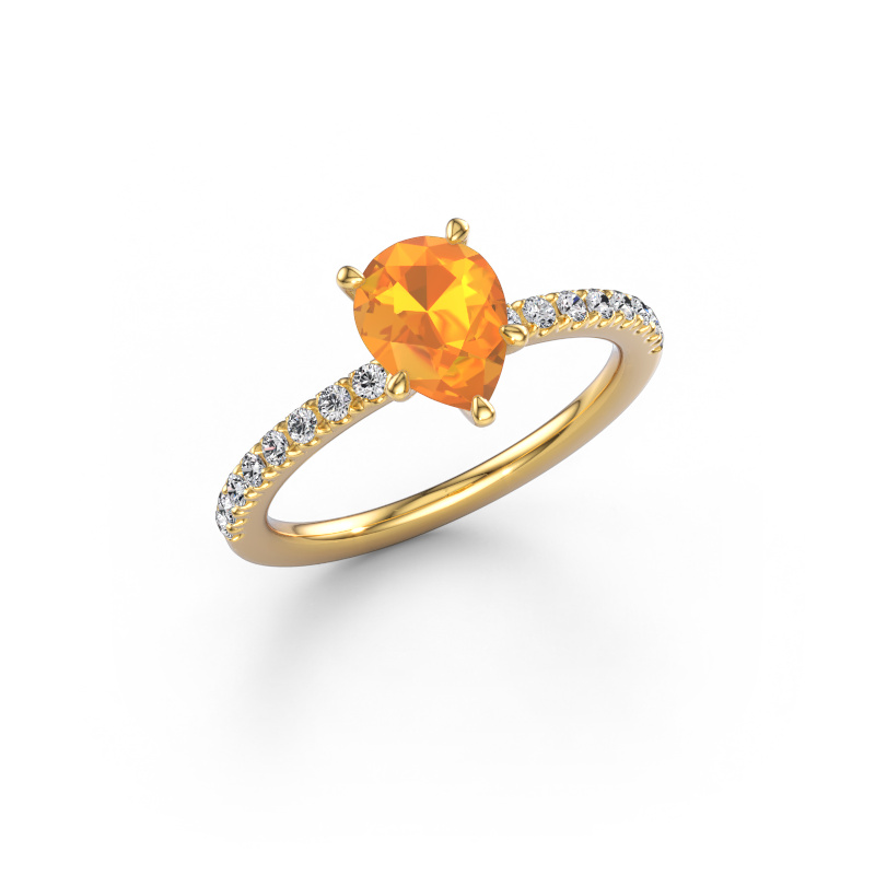 Bild von Verlobungsring Crystal PER 2 585 Gold Citrin 8x6 mm