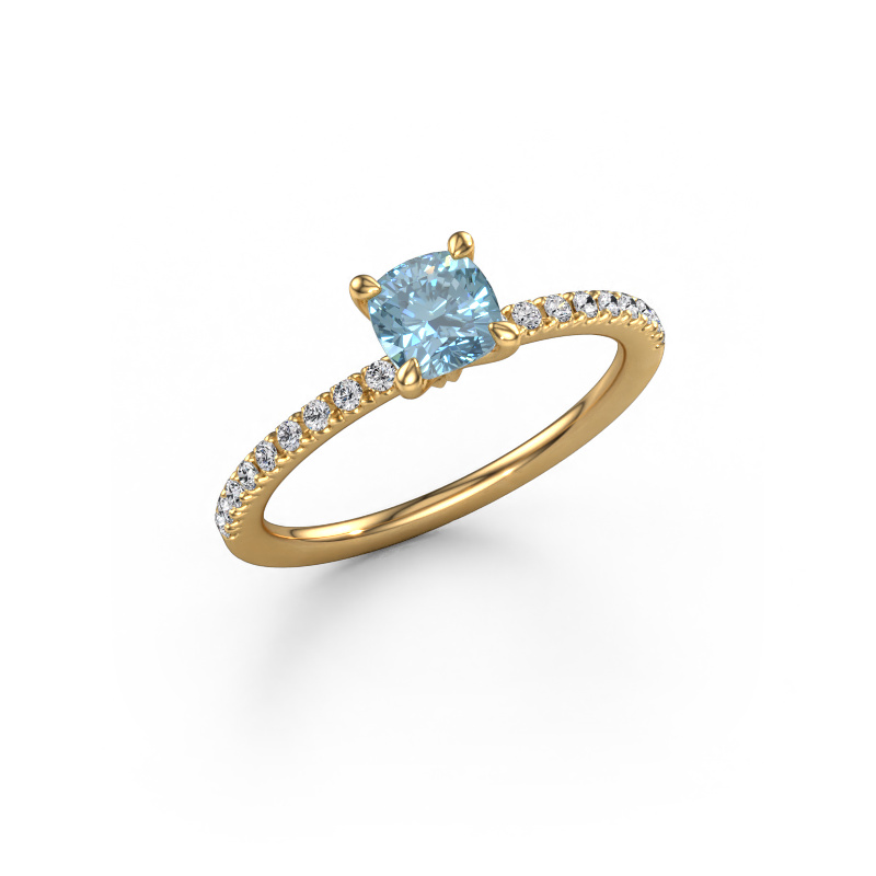 Image of Engagement ring Crystal CUS 2 585 gold Blue lab grown diamond 5 mm