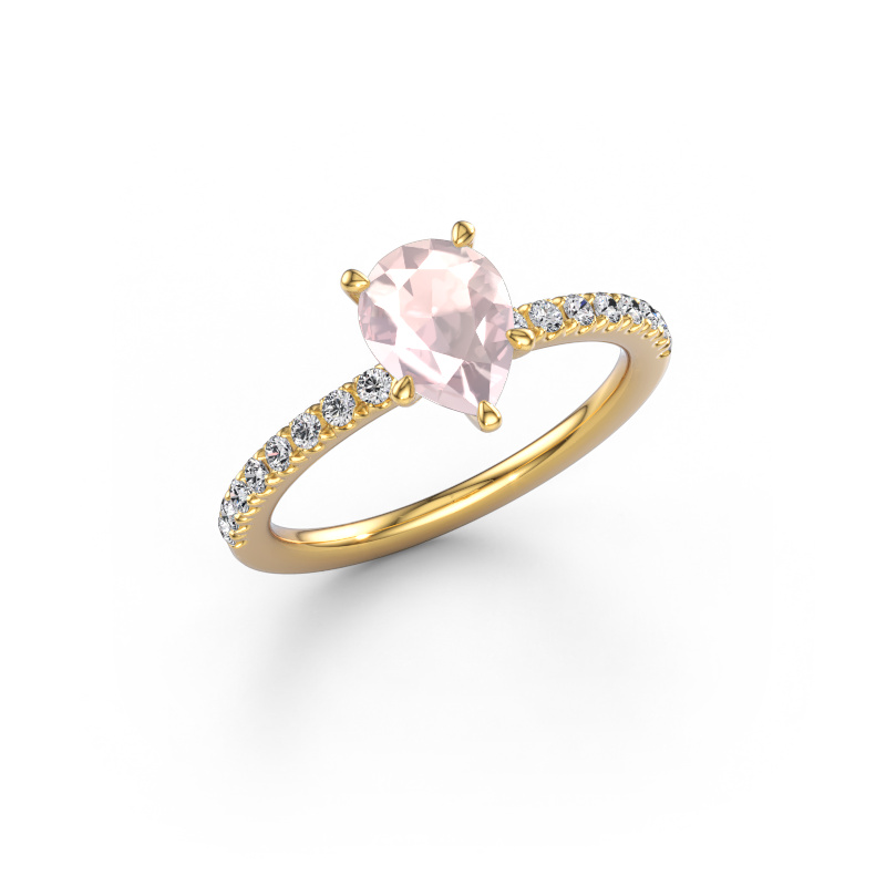 Immagine di Anello di fidanzamento Crystal PER 2 585 oro Morganite champagne 8x6 mm
