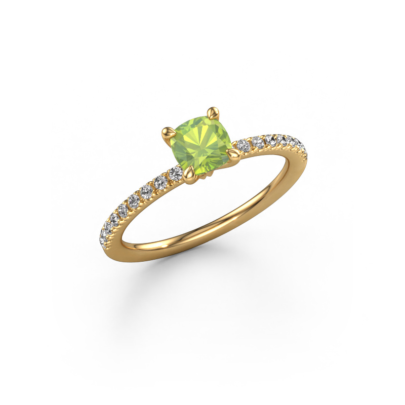 Image of Engagement ring Crystal CUS 2 585 gold Peridot 5 mm