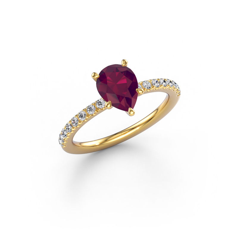 Bild von Verlobungsring Crystal PER 2 585 Gold Rhodolit 8x6 mm