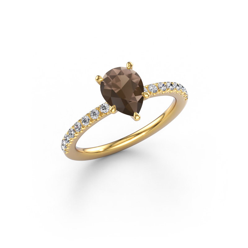 Bild von Verlobungsring Crystal PER 2 585 Gold Rauchquarz 8x6 mm