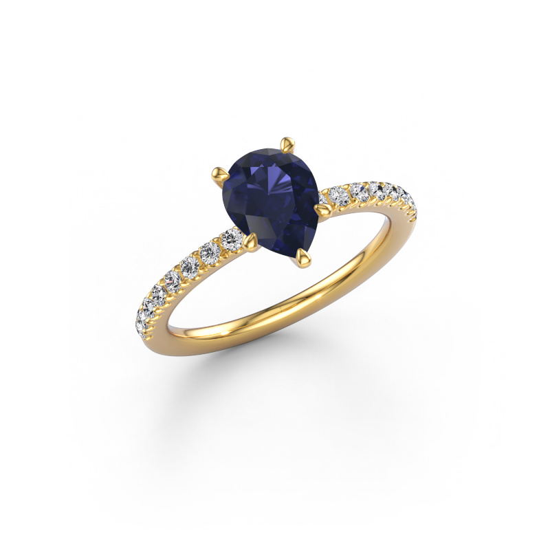 Bild von Verlobungsring Crystal PER 2 585 Gold Saphir 8x6 mm