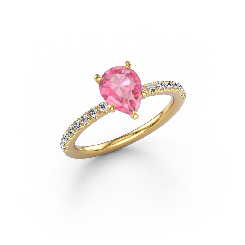 Image de Bague de fiançailles Crystal PER 2 585 or jaune Saphir rose 8x6 mm