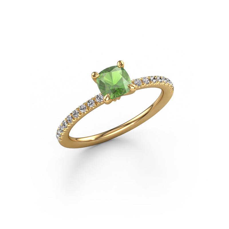 Image de Bague de fiançailles Crystal CUS 2 585 or jaune Vert tourmaline 5 mm