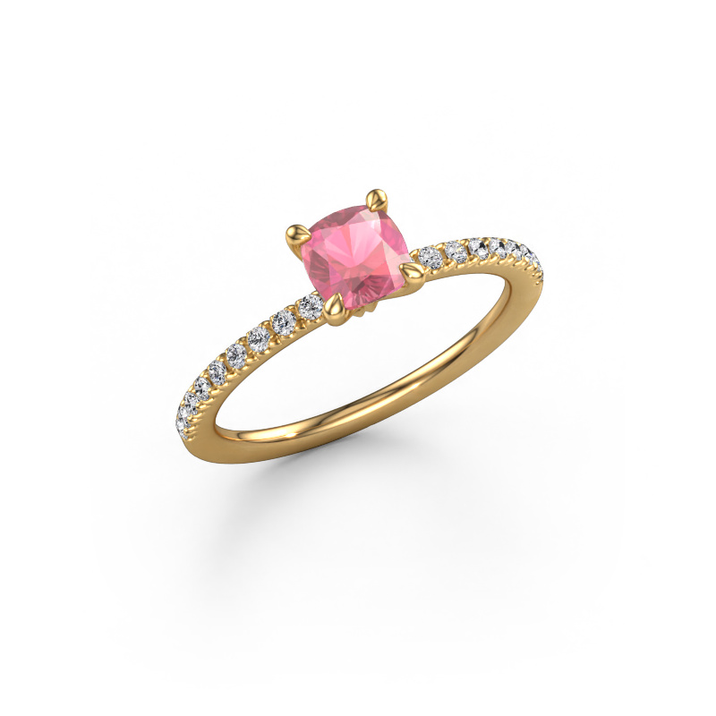 Image of Engagement ring Crystal CUS 2 585 gold Tourmaline pink 5 mm