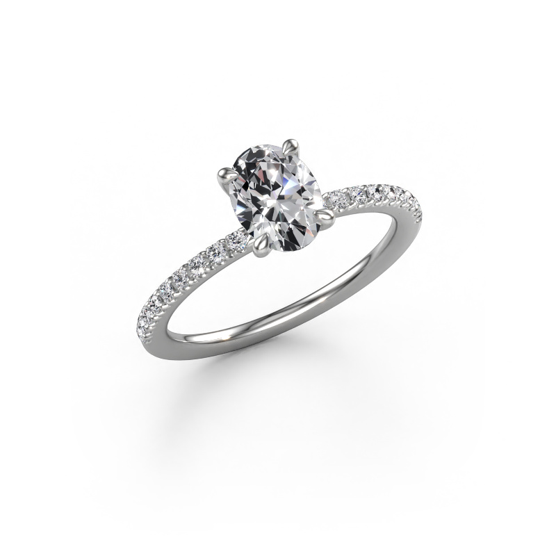 Image of Engagement ring Crystal OVL 2 950 platinum Diamond 0.98 crt