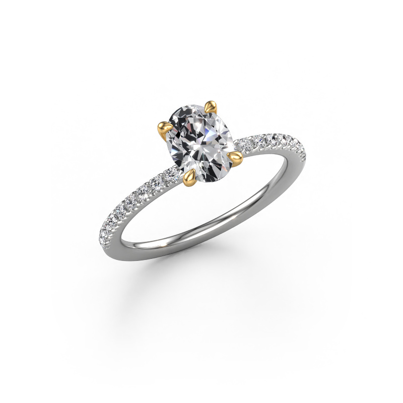 Afbeelding van Verlovingsring Crystal OVL 2 585 witgoud Lab-grown diamant 0.98 crt