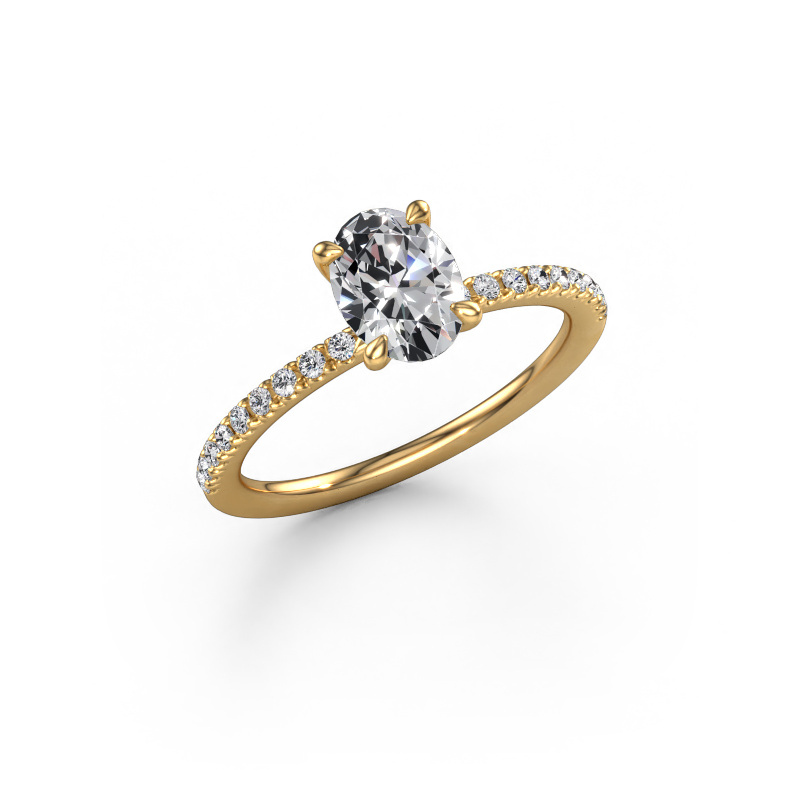 Image of Engagement ring Crystal OVL 2 585 gold Diamond 0.98 crt