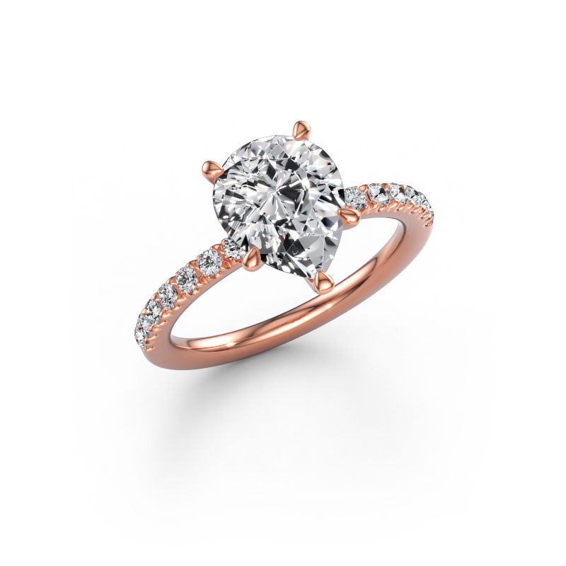 Immagine di Anello di fidanzamento Crystal PER 2 585 oro rosa Diamante lab grown 2.38 crt