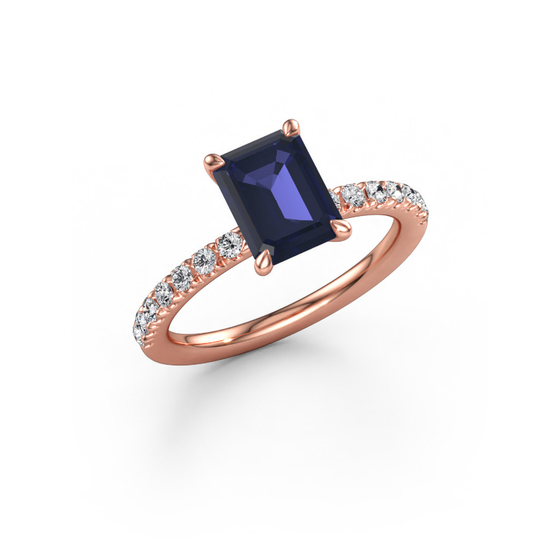 Bild av Förlovningsring Crystal EME 2 585 roséguld Safir 8x6 mm