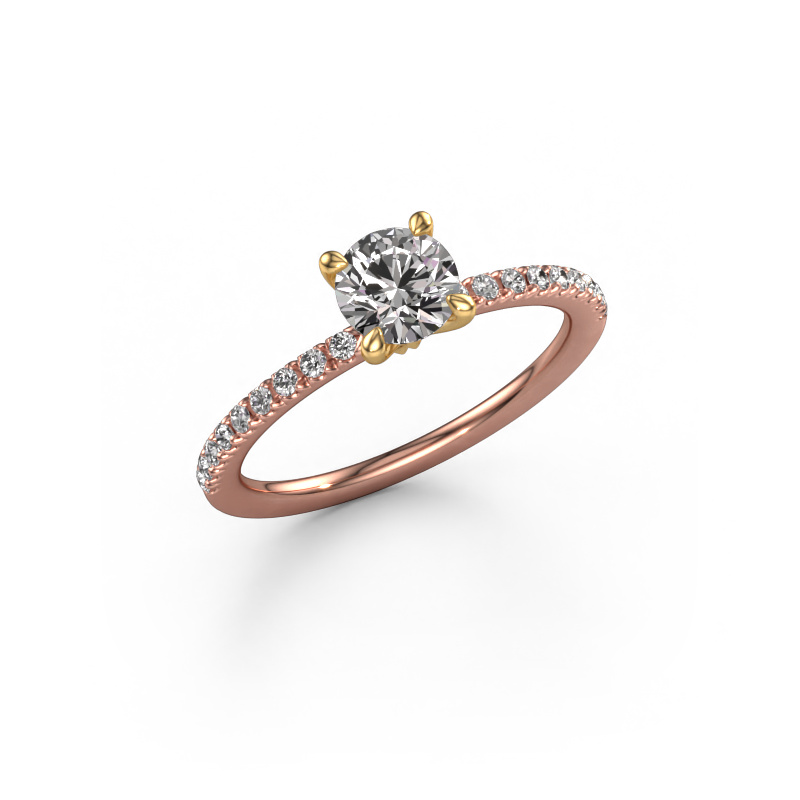 Image of Engagement ring Crystal RND 2 585 rose gold Diamond 0.78 crt
