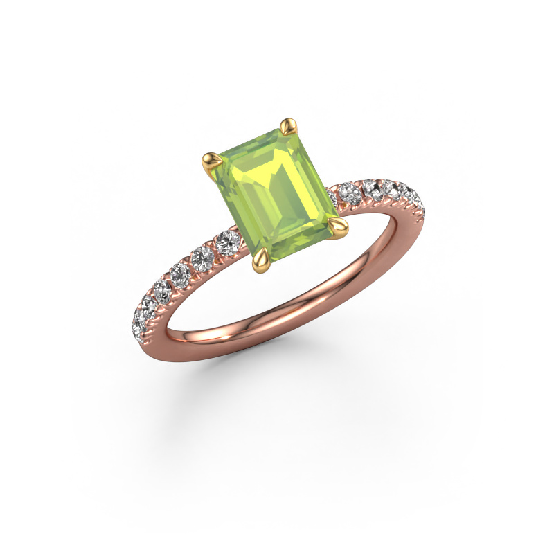 Bild von Verlobungsring Crystal EME 2 585 Roségold Peridot 8x6 mm