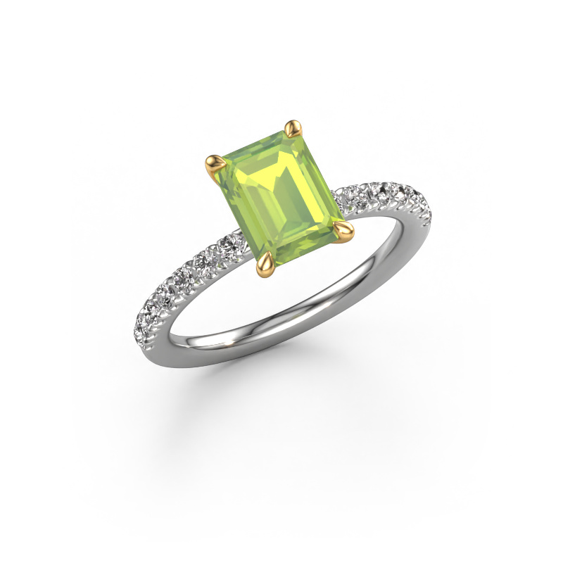 Bild von Verlobungsring Crystal EME 2 585 Weißgold Peridot 8x6 mm