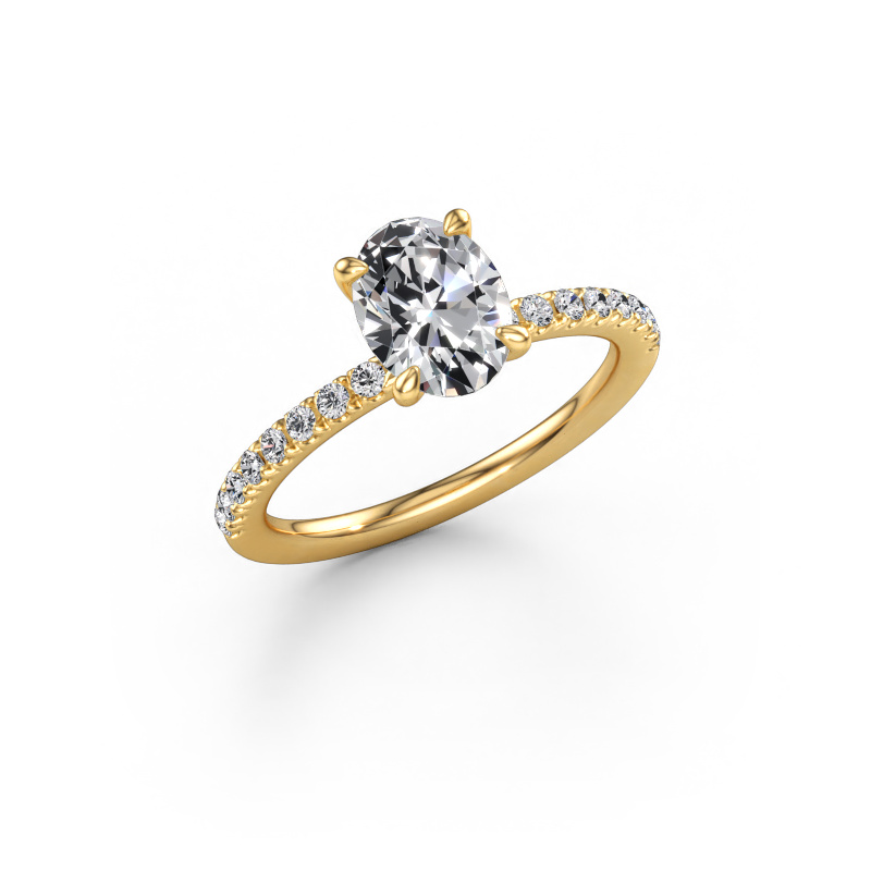 Bild av Förlovningsring Crystal OVL 2 585 gult guld Diamant 1.34 crt
